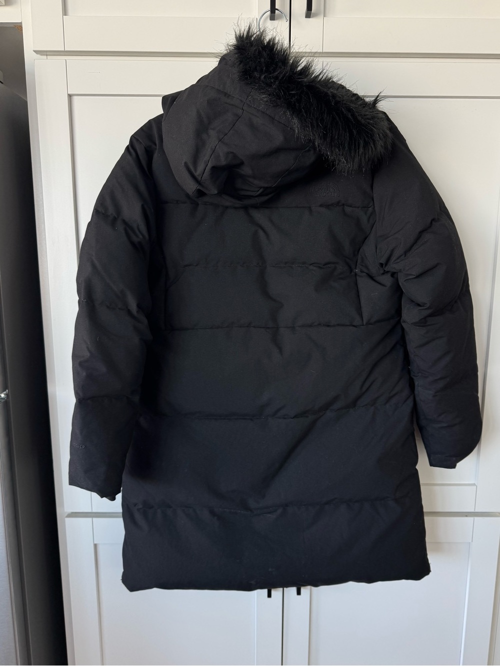 Black North Face 550 Puffer Mid Parka Jacket - Picture 6 of 7